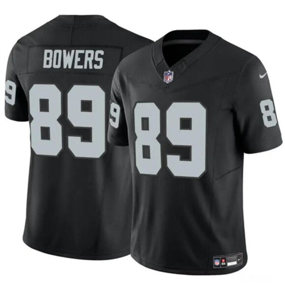 Mens Youths Kids Womens 89 Brock Bowers Black Vapor Stitched Jersey - Picture 1 of 2